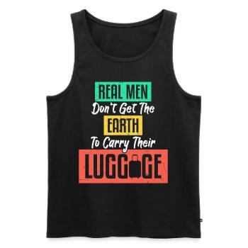 Men Dont Get The Earth To Carry - Men's Premium Organic Tank Top - black - Front - Michal (187cm)