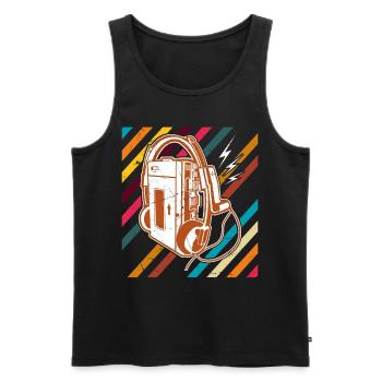 Walkman Artwork Cassette Player - Men's Premium Organic Tank Top - black - Front - Michal (187cm)
