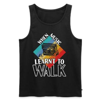 Music Learnt To Walk Walkman - Men's Premium Organic Tank Top - black - Front - Michal (187cm)