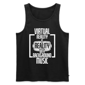 Reality Is Reality Background Music - Men's Premium Organic Tank Top - black - Front - AI Model Male 178 light (178cm)