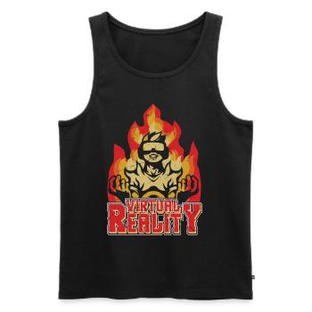 Reality Player - Men's Premium Organic Tank Top - black - Front - AI Model Male 178 light (178cm)