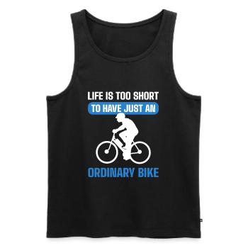 La vie est trop courte pour n’avoir qu’un vélo ordinaire - Débardeur bio Premium Homme - noir - Devant - Michal (187cm)