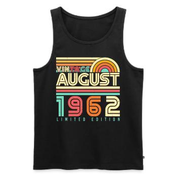 1962 In August 60th birthday - Men's Premium Organic Tank Top - black - Front - Michal (187cm)