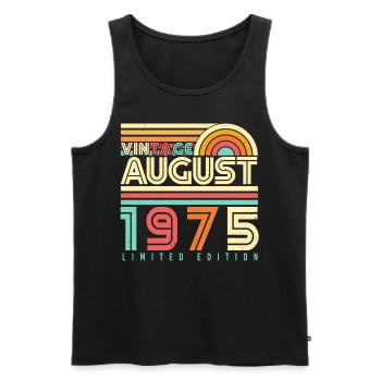 1975 Im August Geschenkidee - Männer Premium Bio Tank Top - Schwarz - Vorne - Michal (187cm)