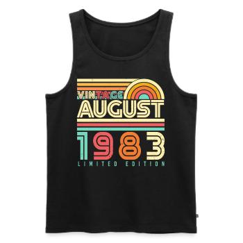 August 1983 Vintage - Männer Premium Bio Tank Top - Schwarz - Vorne - Michal (187cm)