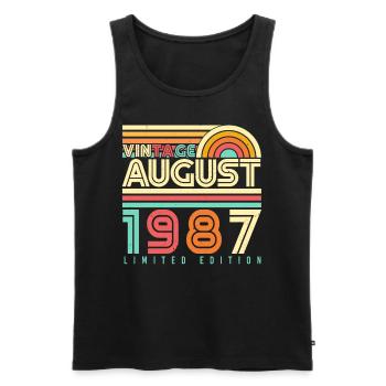 August 1987 Retro - Men's Premium Organic Tank Top - black - Front - Michal (187cm)
