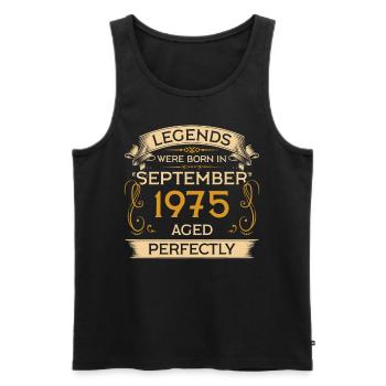 Geburtstag Legends Were Born In September 1975 - Männer Premium Bio Tank Top - Schwarz - Vorne - Michal (187cm)
