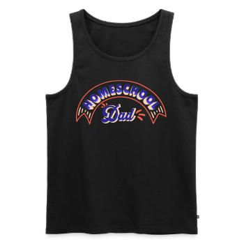 Homeschool Papa Vatertag Homeschooling Vater - Männer Premium Bio Tank Top - Schwarz - Vorne - Michal (187cm)