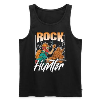 Rock Hunter Geologist Geology Geology Student - Men's Premium Organic Tank Top - black - Front - AI Model Male 178 light (178cm)