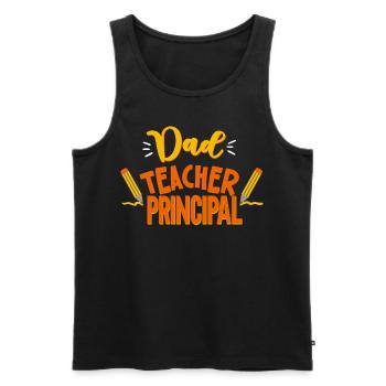 Father Teacher Principal Father's Day Homeschool Papa - Men's Premium Organic Tank Top - black - Front - Michal (187cm)