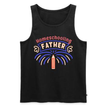 Father With HomeSchoolers Father's Day Papa Homeschool - Men's Premium Organic Tank Top - black - Front - AI Model Male 178 light (178cm)