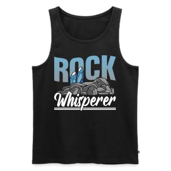 Rock Whisperer Geology Student Geology Geologist - Men's Premium Organic Tank Top - black - Front - AI Model Male 178 light (178cm)