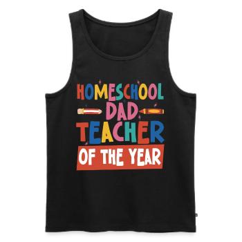 Homeschool Papa Lehrer Des Jahres Homeschooling - Männer Premium Bio Tank Top - Schwarz - Vorne - Michal (187cm)
