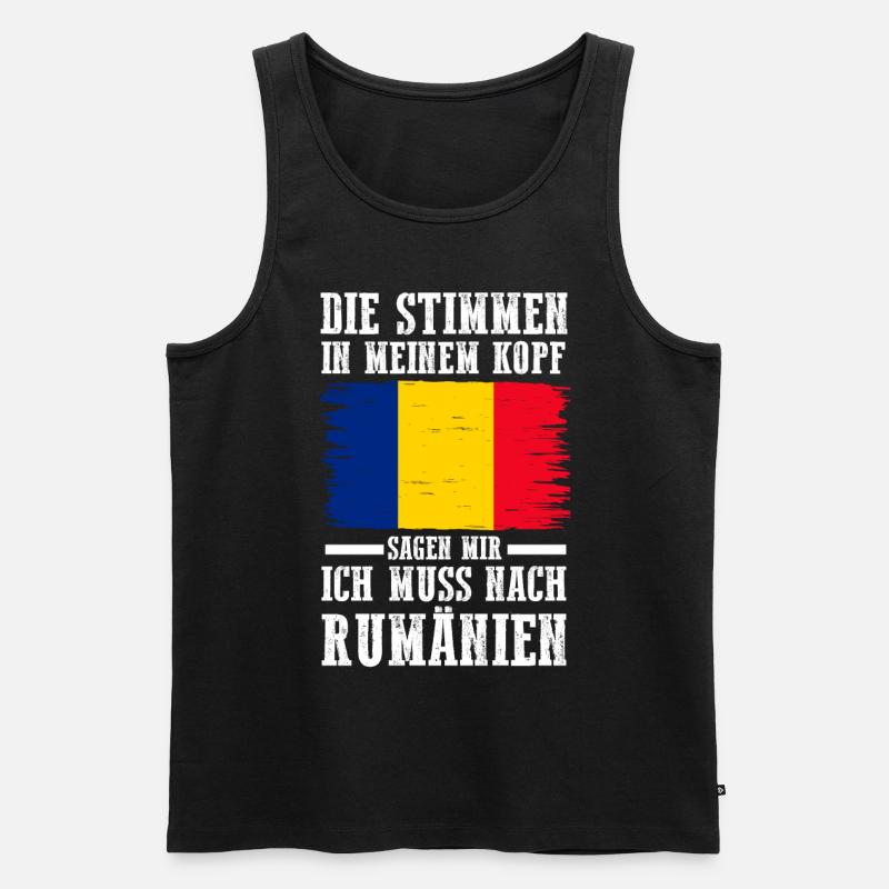 Rumänien Rumäne Rumänisches - Männer Premium Bio Tank Top - Schwarz