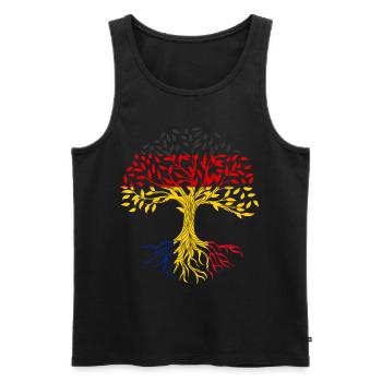 Racines Arbre Allemagne Roumanie - Débardeur bio Premium Homme - noir - Devant - Michal (187cm)