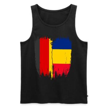Allemagne Drapeau Roumanie - Débardeur bio Premium Homme - noir - Devant - AI Model Male 178 light (178cm)