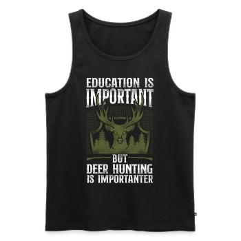 Buck Deer Hunting Hunter Vintage - Men's Premium Organic Tank Top - black - Front - Michal (187cm)