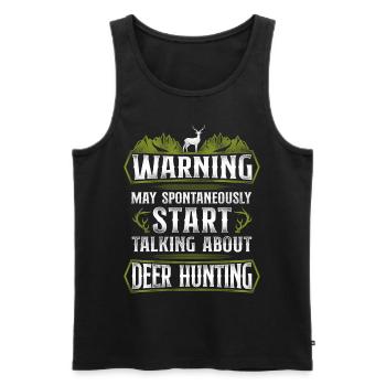 Buck Deer Hunting Hunter Vintage - Men's Premium Organic Tank Top - black - Front - Michal (187cm)