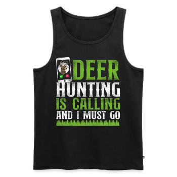 Buck Deer Hunting Hunter Phone - Männer Premium Bio Tank Top - Schwarz - Vorne - Michal (187cm)
