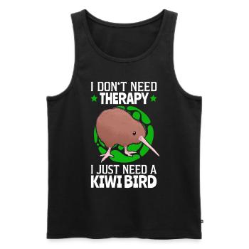 Les oiseaux kiwis sont mon bouquet de bécassine de thérapie - Débardeur bio Premium Homme - noir - Devant - Michal (187cm)