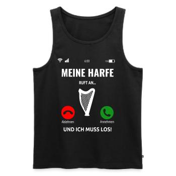 Harfenspieler Harfe Musik Saiteninstrument Idee - Männer Premium Bio Tank Top - Schwarz - Vorne - AI Model Male 178 light (178cm)