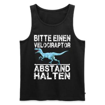 Dinosaurier Velociraptor Raptor Dino - Männer Premium Bio Tank Top - Schwarz - Vorne - Michal (187cm)