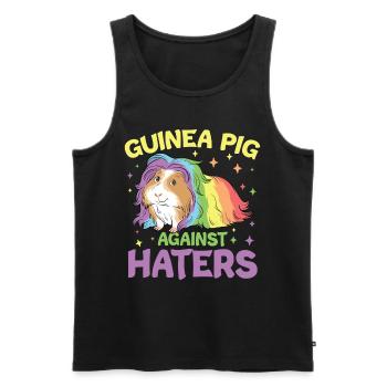 Guinea Pig Against Haters - Männer Premium Bio Tank Top - Schwarz - Vorne - Michal (187cm)