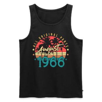 1966 August Vintage - Männer Premium Bio Tank Top - Schwarz - Vorne - Michal (187cm)