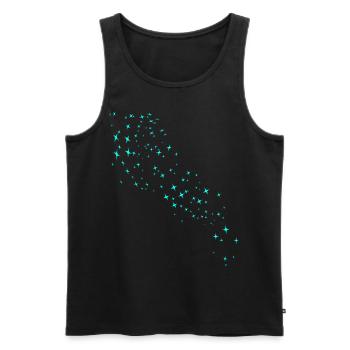 Grüner Sternenstaub - Männer Premium Bio Tank Top - Schwarz - Vorne - AI Model Male 178 light (178cm)