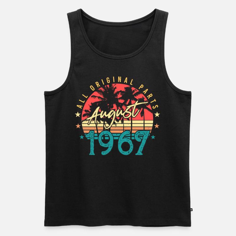 1967 August Retro - Männer Premium Bio Tank Top - Schwarz