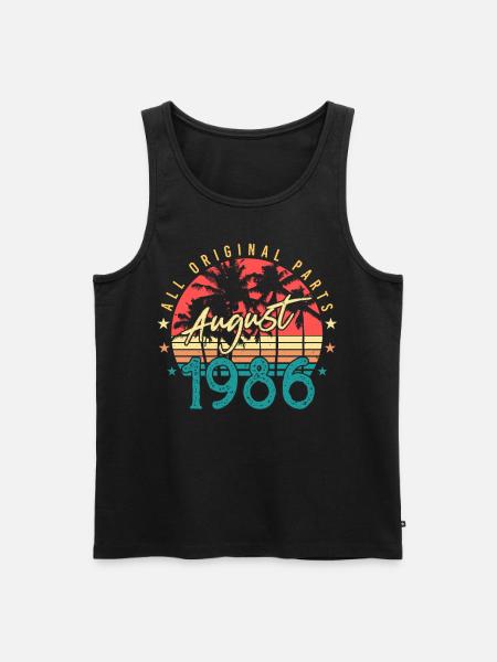 August 1986 Geschenkidee - Männer Premium Bio Tank Top - Schwarz