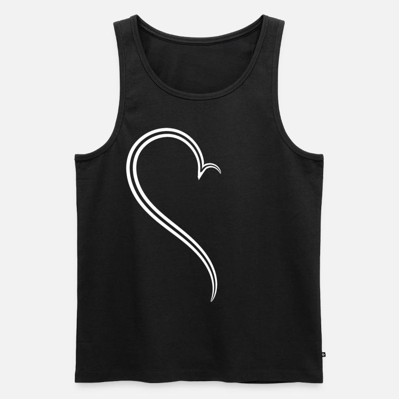 Simples Halbes Herz Weise - Männer Premium Bio Tank Top - Schwarz