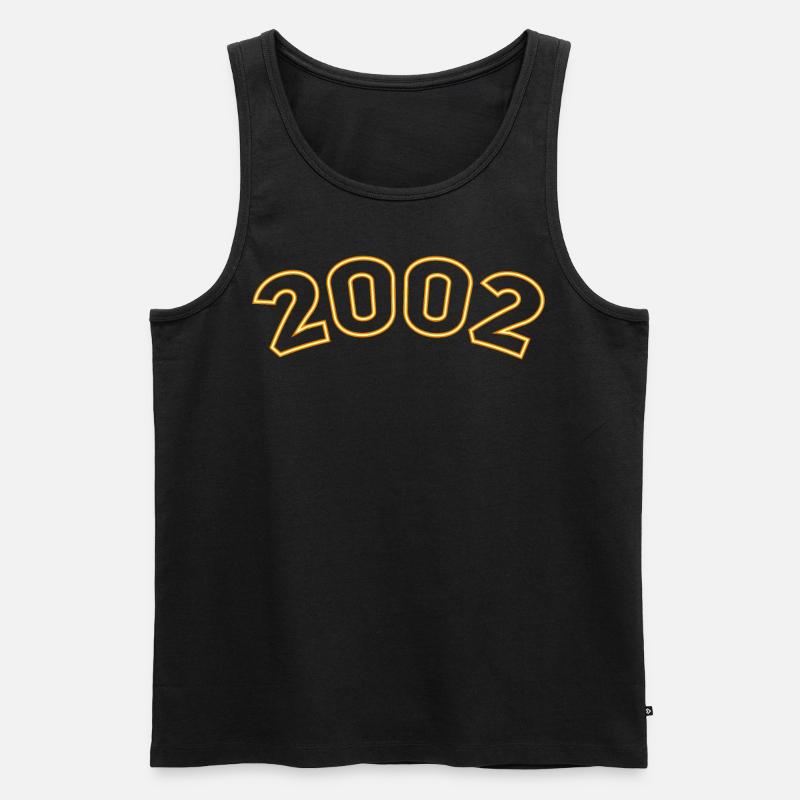 Année chanceuse 2002 Jaune Simple - Débardeur bio Premium Homme - noir