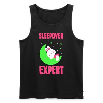 Expert pour les nuitées Nuitée Party sweet - Débardeur bio Premium Homme - noir - Devant - AI Model Male 178 light (178cm)