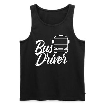 Chauffeur de bus Autocar Trajet en bus - Débardeur bio Premium Homme - noir - Devant - AI Model Male 178 light (178cm)
