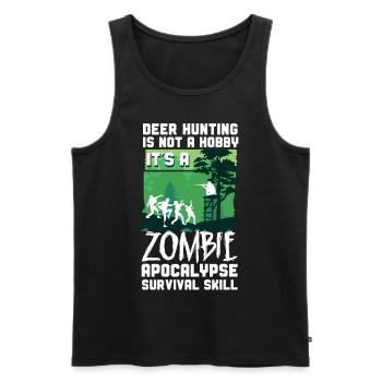 Buck Deer Hunting Hunter Zombie - Men's Premium Organic Tank Top - black - Front - AI Model Male 178 light (178cm)