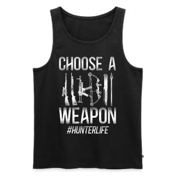 Buck Deer Hunting Hunter Vintage - Männer Premium Bio Tank Top - Schwarz - Vorne - Michal (187cm)