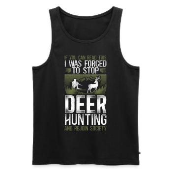 Buck Deer Hunting Hunter Vintage - Men's Premium Organic Tank Top - black - Front - AI Model Male 178 light (178cm)