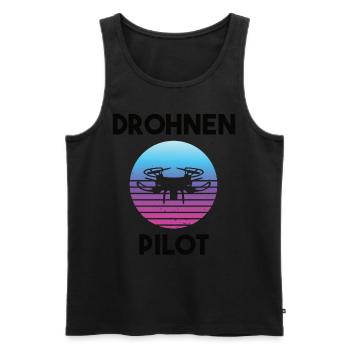 Drohnenpilot Spruch - Männer Premium Bio Tank Top - Schwarz - Vorne - Michal (187cm)
