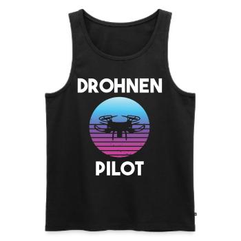 Drohnenpilot Spruch - Männer Premium Bio Tank Top - Schwarz - Vorne - Michal (187cm)