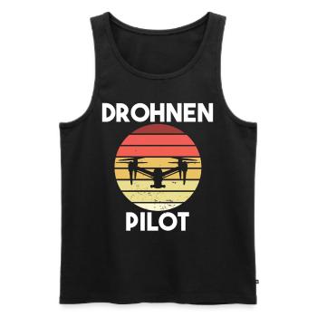 Drohnenpilot Spruch - Männer Premium Bio Tank Top - Schwarz - Vorne - Michal (187cm)