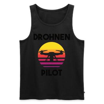 Drohnenpilot Spruch - Männer Premium Bio Tank Top - Schwarz - Vorne - Michal (187cm)