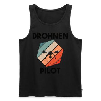 Drohnenpilot Spruch - Männer Premium Bio Tank Top - Schwarz - Vorne - Michal (187cm)
