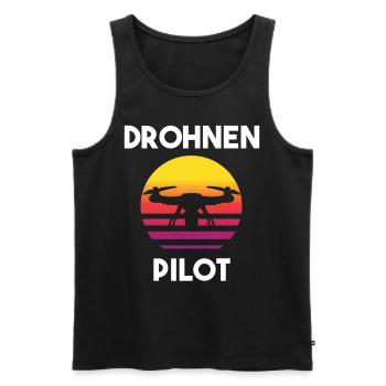 Drohnenpilot Spruch - Männer Premium Bio Tank Top - Schwarz - Vorne - Michal (187cm)