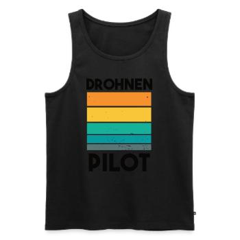 Drohnenpilot Spruch - Männer Premium Bio Tank Top - Schwarz - Vorne - Michal (187cm)