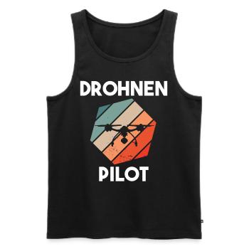 Drohnenpilot Spruch - Männer Premium Bio Tank Top - Schwarz - Vorne - Michal (187cm)