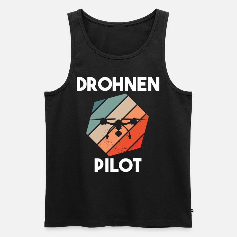 Drohnenpilot Spruch - Männer Premium Bio Tank Top - Schwarz