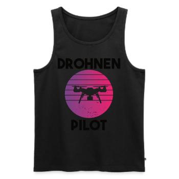 Drohnenpilot Spruch - Männer Premium Bio Tank Top - Schwarz - Vorne - Michal (187cm)