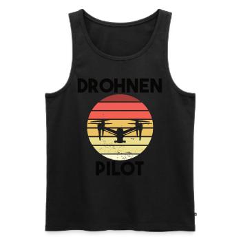 Drohnenpilot Spruch - Männer Premium Bio Tank Top - Schwarz - Vorne - Michal (187cm)