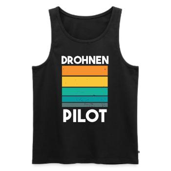 Drohnenpilot Spruch - Männer Premium Bio Tank Top - Schwarz - Vorne - Michal (187cm)